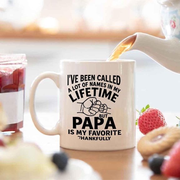 1pc 11oz Text with dog illustration Coffee Mug Ceramic tea festival mug Washable Holiday Festive