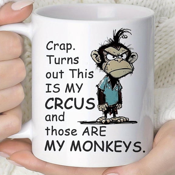 1pc 11oz This Is My Circus Mug Funny Monkey Coffee Cup Dishwasher All Seasons and Gifts
