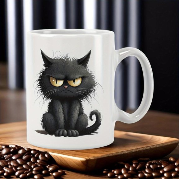 1pc 11oz Unique Coffee Mug Insulated Reusable Novelty Cup with Design Halloween Christmas Thanksgiving Gifts Washable Coffee Bar Accessories