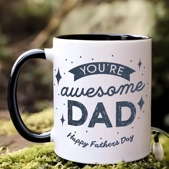 1pc 11oz ceramic Coffee Mug Awesome Dad Happy Father S Day Mug Gift Men Son In Law Son Family Coffee Funny And Valentine S Day Ideal Birthday Party An