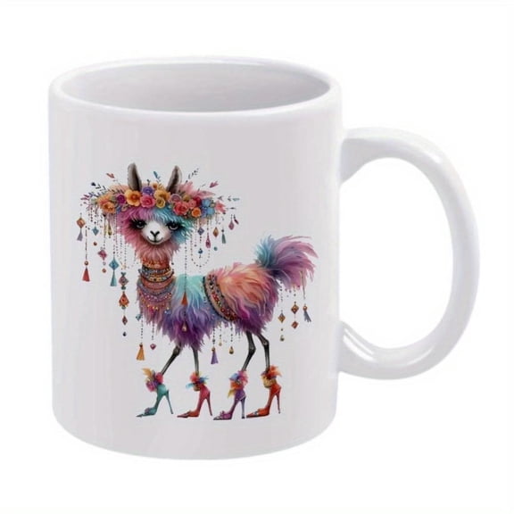 1pc 11oz llama decorations Ceramic Coffee Mug All Seasons Ideal Friends Family