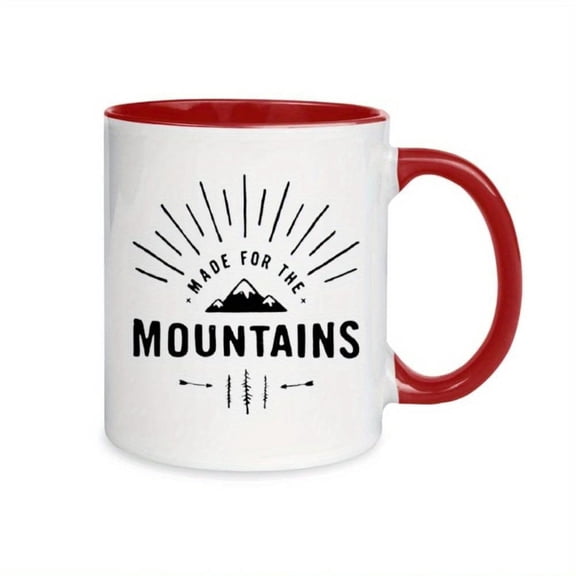 1pc 11oz mountains arrows trees Ceramic Coffee Mug All Seasons Ideal Friends Family Coffee Bar Accessories Mug Cup