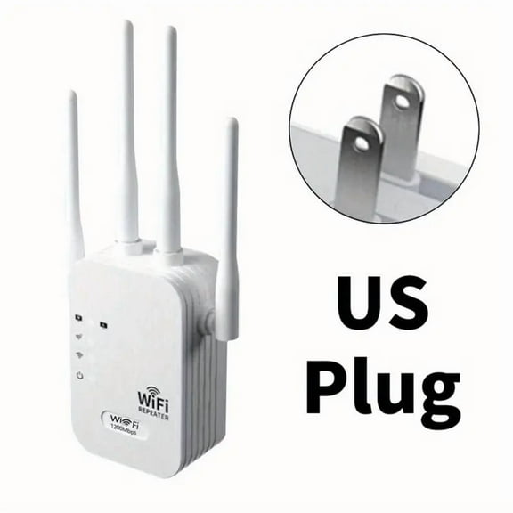 1pc 1200M 5G Dual Frequency Through Wall Repeater US Plug WiFi Signal Amplifier Cover Relay Booster A-P In A Large Area