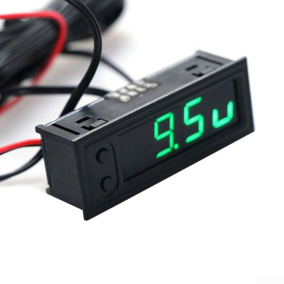 1pc 12V Auto Digital Display Clock Temperature Battery Voltage Monitor Voltmeter