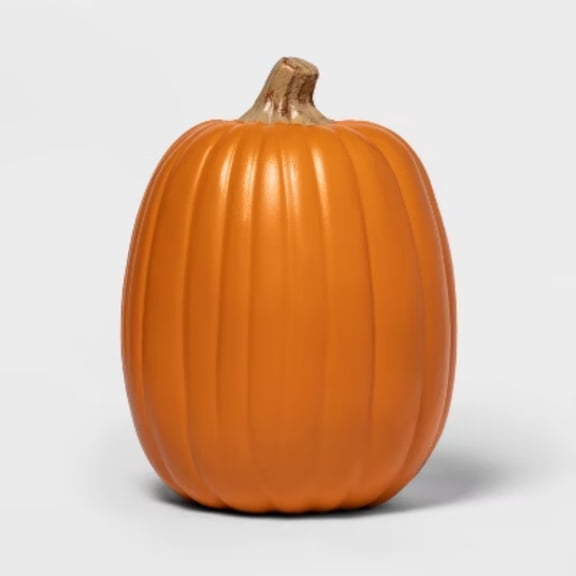 1pc 13" Carvable Faux Halloween Pumpkin, Polyurethane Decorative Pumpkin, DIY Jack-O'-Lantern Craft for Indoor & Outdoor Halloween Decor, Reusable Pumpkin Decoration