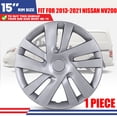 thumbnail image 1 of 1pc 15" Hubcaps Wheel Rims Cover Fit for 2013-2021 NISSAN NV200 Compatible With Steel Wheels Snap On Installation PP Material(15-Inch,LACQUER), 1 of 7