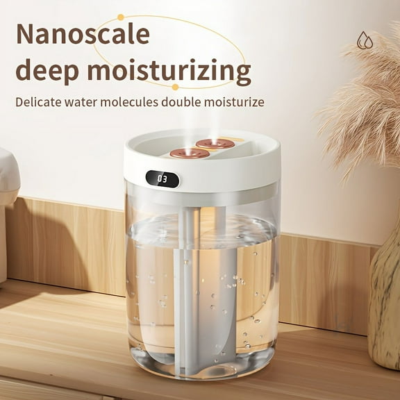 1pc 1500MLair Humidifier Large Capacity,H2O Humidifier For Bedroom,Big Size Air Humidifier For Home Large Room,With LED Digital Display Screen