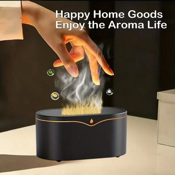 1pc 150ml Mini Flame Ultrasonic Aroma Diffuser 7 Colors Lighting Aromatherapy Diffuser Machine Portable USB Powered Essential