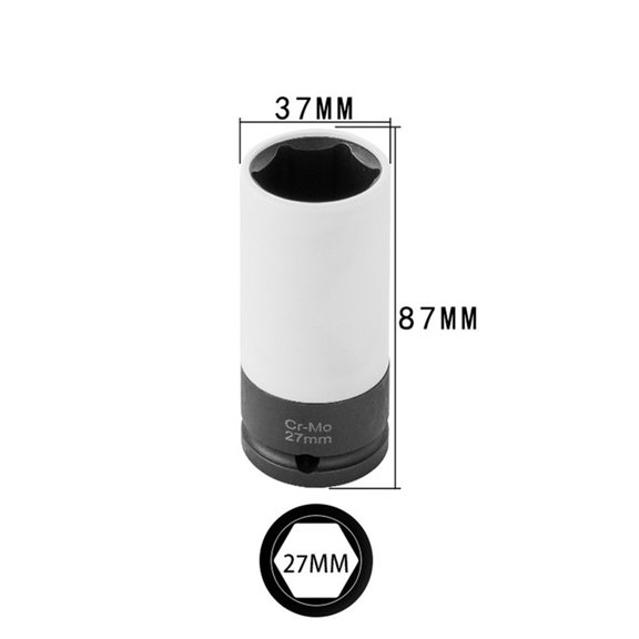 1pc 17mm/19mm/21mm Deep Lug Nut Socket Hexagon With Protective Sleeves For Auto Wheels Hand Tool Parts