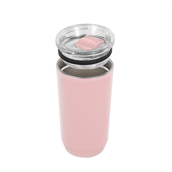 1pc 18.94oz Stainless Steel Coffee Mug with Lid - Double-Wall Insulated Leak-Proof Travel Mug, 304 Stainless Steel Inner & PP Exterior, Spill-Proof Cup with Built-in Straw for Hot/Cold Drinks