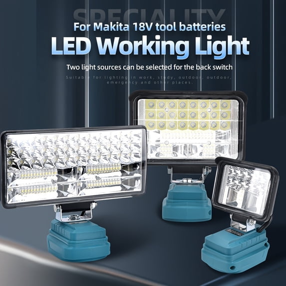 1pc 18V Li-ion Battery LED Work Light, 4/6/8inch Flashlight, Portable Emergency Flood Lamp Camping Lamp