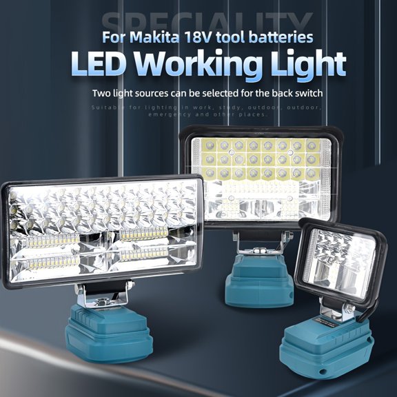 1pc 18V Li-ion Battery LED Work Light, 4/6/8inch Flashlight, Portable Emergency Flood Lamp Camping Lamp