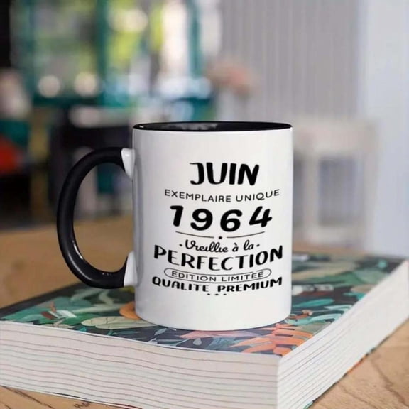 1pc 1964 June Coffee Mug 11oz Ceramic Cup Christmas New Year Cup Summer Winter Drinks Christmas New Year