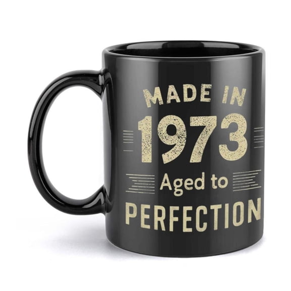 1pc 1973 Perfection Humorous Ceramic Mug 11oz Cartoon Coffee Cup with Made in 1973 Aged to Perfection Design Ideal Birthdays Holiday Gifts Coffee Mug