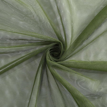 1pc 197x63 Inch Polyester Mesh Fabric Dark Olive Green Voile Solid Mosquito Net Breathable Fabric Netting Sheer Tulle Gauze Soft Cloth by The Yard for Sewing Making Crafts Clothes Dress DIY Bag Green