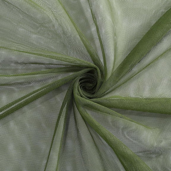 1pc 197x63 Inch Polyester Mesh Fabric Dark Olive Green Voile Solid Mosquito Net Breathable Fabric Netting Sheer Tulle Gauze Soft Cloth by The Yard for Sewing Making Crafts Clothes Dress DIY Bag Green