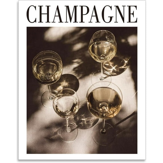 1pc 1PCS Champagne Wall Prints Vintage Wall Art Posters Wall Posters Prints for Walls Goblet Posters for Bedroom Artwork Aesthetic Posters for Bedroom Unframed Holiday Gift 28x35cm