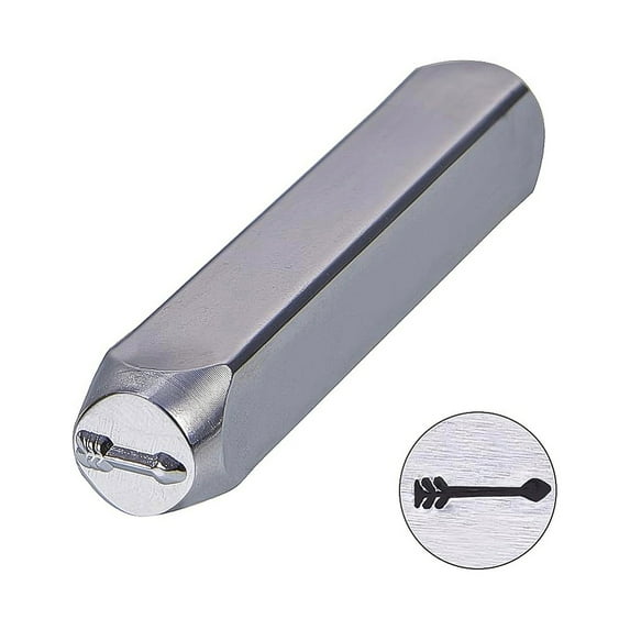 DIY 1pc 1Pc Iron Stamps Cuboid Arrow Pattern Metal Punch Stamp Stamping Press Tool Metal Steel Tag Stamping for Imprinting on Metal Jewelry Leather Wood 64.5x10x10mm DIY