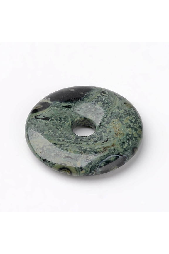 1pc 1Pcs Natural Kambaba Jasper Pendants Donut/Pi Disc Natural Stone Charms Gemstone Pendant Necklace for Necklace Bracelet Jewelry Making DIY Craft Making Donut Width: 12mm 30x5mm