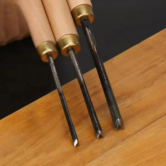 1pc 1mm-8mm V Type Exposedness Triangle Chisel Woodworking Chisels Hand Wood Carving Knives (8mm)