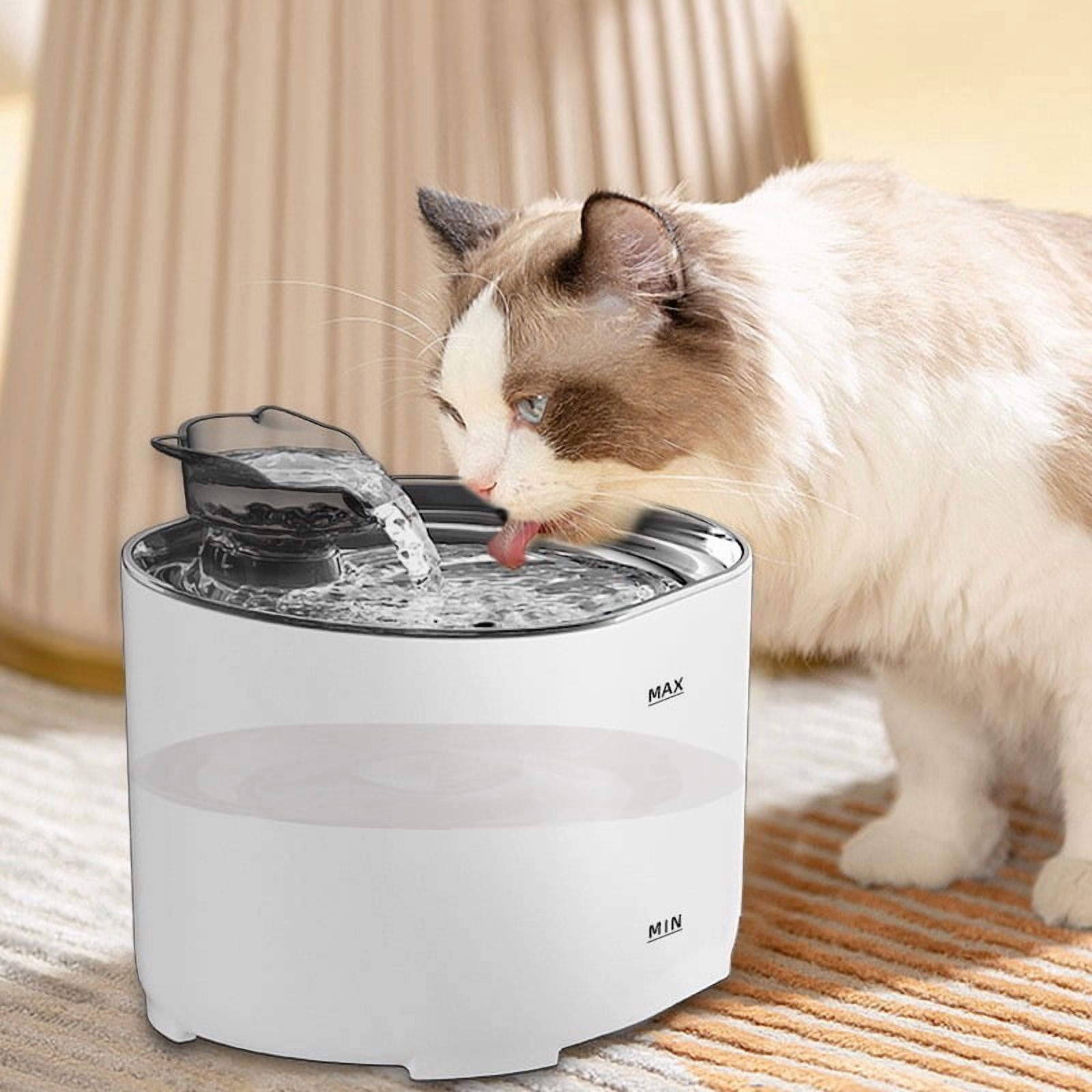 1pc 2.2L Pet Water Fountain - Automatic Dispenser for Cats and Dogs - Includes 8pcs Filter Replacements