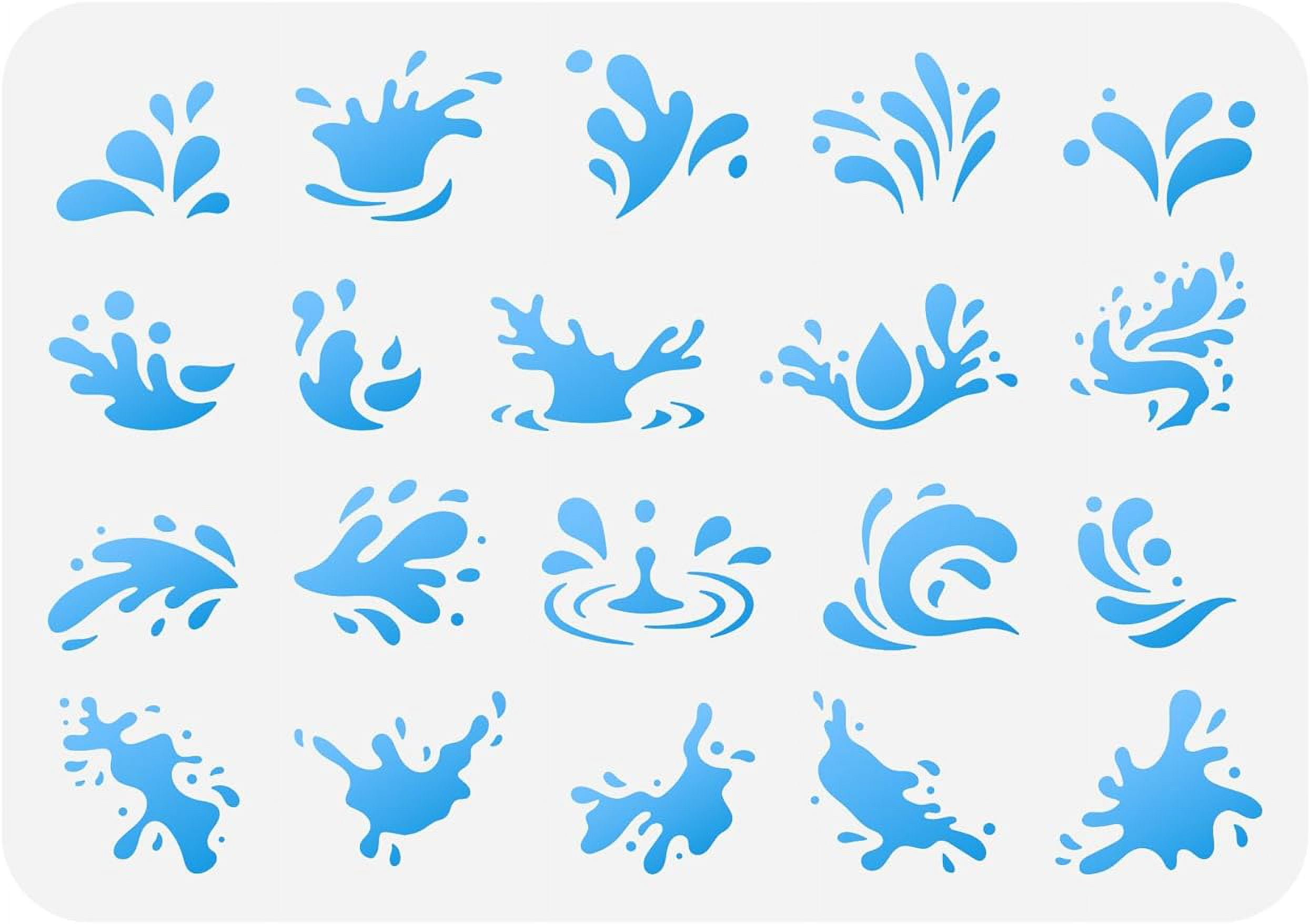 1pc 20 Styles Water Drops Painting Stencil ReusableDrawing Template ...