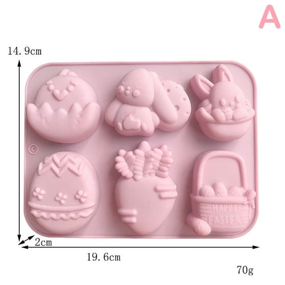 1pc 2024 Easter Bunny Silicone Mold 3D Egg Chocolate Mould Jelly Pudding Cute Rabbit Shape Easter Party Cake Decorating Tool
