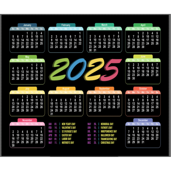 1pc 2025 Calendar Mouse Pad, Cool Design For Women And Girls Rectangle Mousepad, Non-slip Rubber Mouse Mat, Suitable For Office Computers, Laptops
