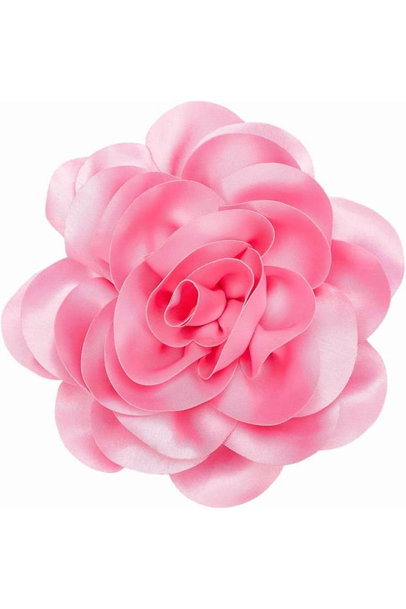 1pc 20cm Big Flower Brooch Purple Extra Large Camellia Brooch Pins for Clothes Removable Satin Fabric Lapel Pins Brooch for Women Dresses Wedding Party Banquet Suit Accessories Jewelry Gifts 1pc Pink