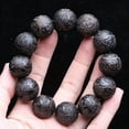 thumbnail image 1 of 1pc 20mm Hand-Carved Wooden Beads Bracelet, Prosperity Charm Jewelry, Fashion Style, Classic Chinese Design, Gift with Elegant Box,Black, 1 of 6