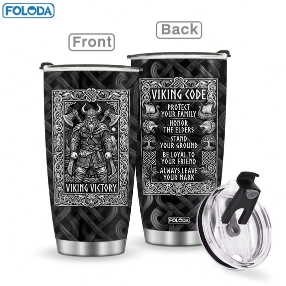 1pc 20oz Viking Tumbler, Nordic Norse Mythology Stainless Steel Travel ...