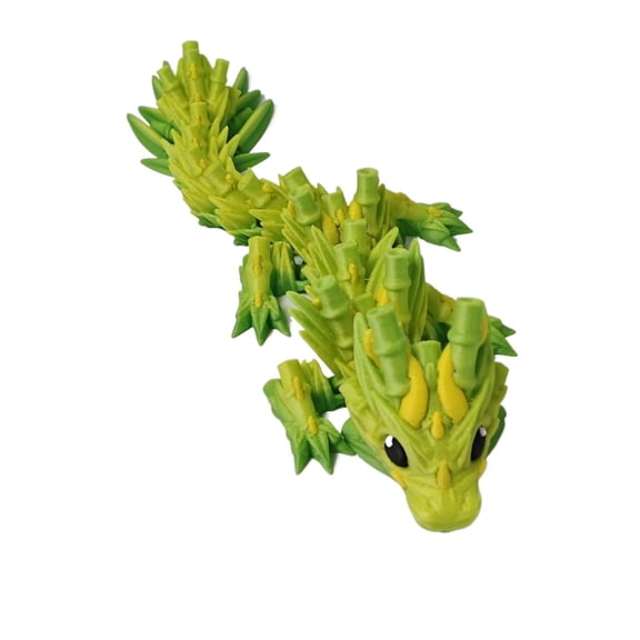 1pc 22CM 3D printed bamboo dragon home decoration with multi-color movable joints