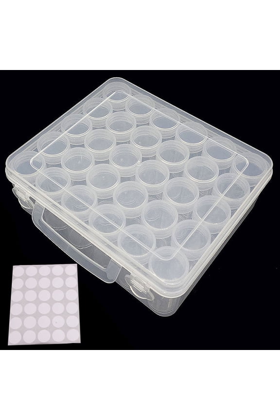 1pc 24/30/48/60/80 Slots Plastic Storage Box, DIY Diamond Painting Beads Charms Jewelry Accessories Organizer Box