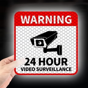 1pc 24-Hour Video Monitoring Warning Sticker with Camera Symbol - Waterproof, UV-Resistant Vinyl Window & Motorcycle Trunk Cover with Scratch Protection, Transparent Text for Eye-Catching Contrast