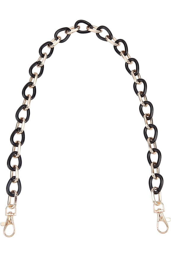 1pc 24 Inch Resin Bag Chain Strap Acrylic Handbag Chain Shoulder Bag Chain Strap Replacement Purse Clutches Handles Bag Chain Accessories Charms Crossbody Decoration Chain Black Black