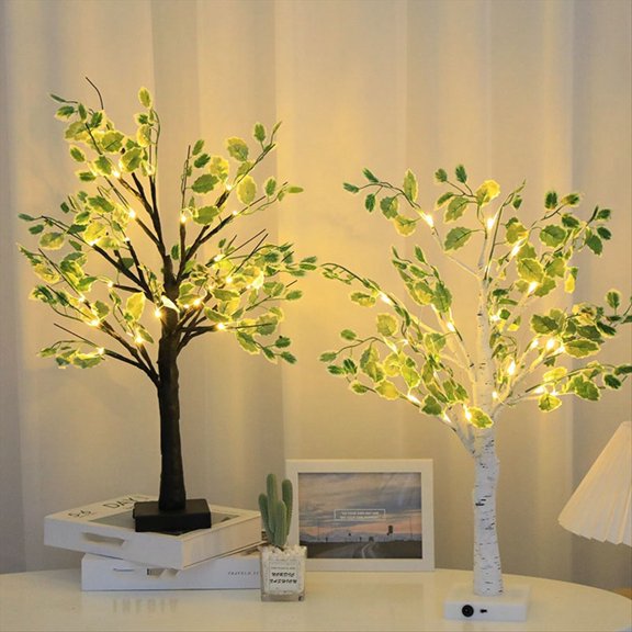 1pc 24LED Simulation Tree Light Holiday Shaped Tree Light Various Activity Scene Decoration Luminous Tree White