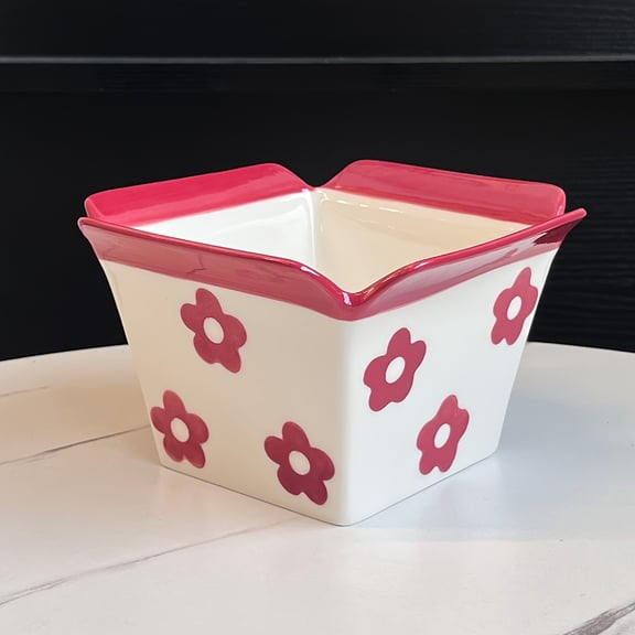 1pc 25.36oz Cartoon Striped Ceramic Fries Bucket, an Essential Popcorn Tool for Home Movie Watching, a Snack Storage Bucket for The Living Room, Suitable for Home Organization Or Decorative Display