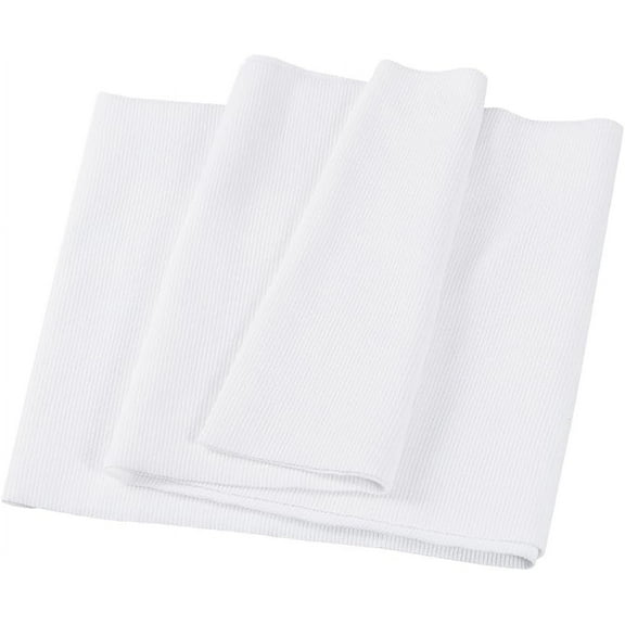 1pc 25.6x9.2 Inch Cotton Ribbing Fabric for Cuffs White Ribbed Knit Fabric Knit Trim Fabric for Sewing Waistbands Neckline Collar Trim White