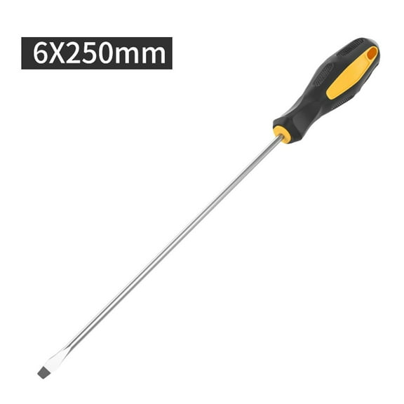 1pc 250mm Long Screwdriver Slotted Cross Screwdriver Magnetic Screwdriver With Rubber Handle Screw Driver Hand Tools