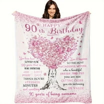1pc 280g 90 Year Old Birthday Gifts For Women, 90th Birthday Decorations For Women, Best Gifts For 90 Year Old Woman, Happy 90th Birthday Gift Ideas Throw