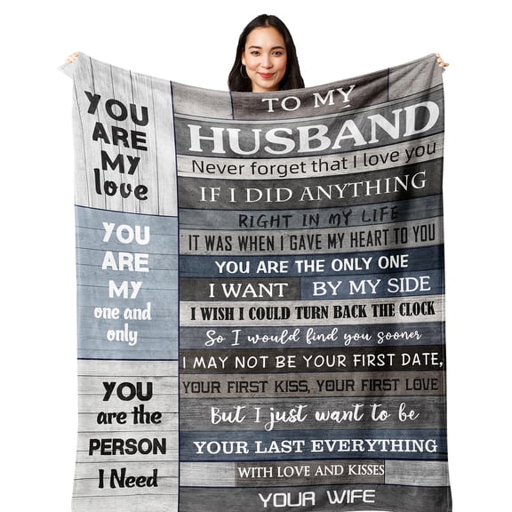 1pc 280g Anniversary For Husband, Husband Gifts From Wife, Romantic Presents I Love You Gifts Blanket