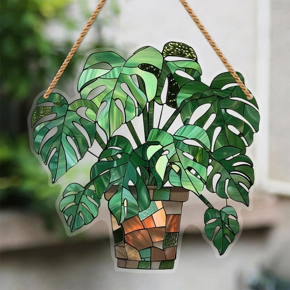 1pc 2D Monstera Suncatcher for Window Perfect for Indoor, Outdoor Home and Garden Decor, Art Deco Style Wall Hanging
