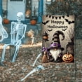 thumbnail image 1 of 1pc 2D flat Halloween Dwarf Courtyard Flag, Witch decoration with pumpkin and bat, Halloween Happy Sign, indoor/outdoor hanging decoration, Halloween Courtyard flag, perfect for gardens, lawns, farmh, 1 of 5