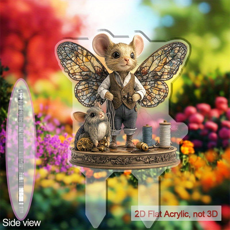 1pc 2d flat Acrylic Ground Insert Decoration featuring a mouse-eared ...