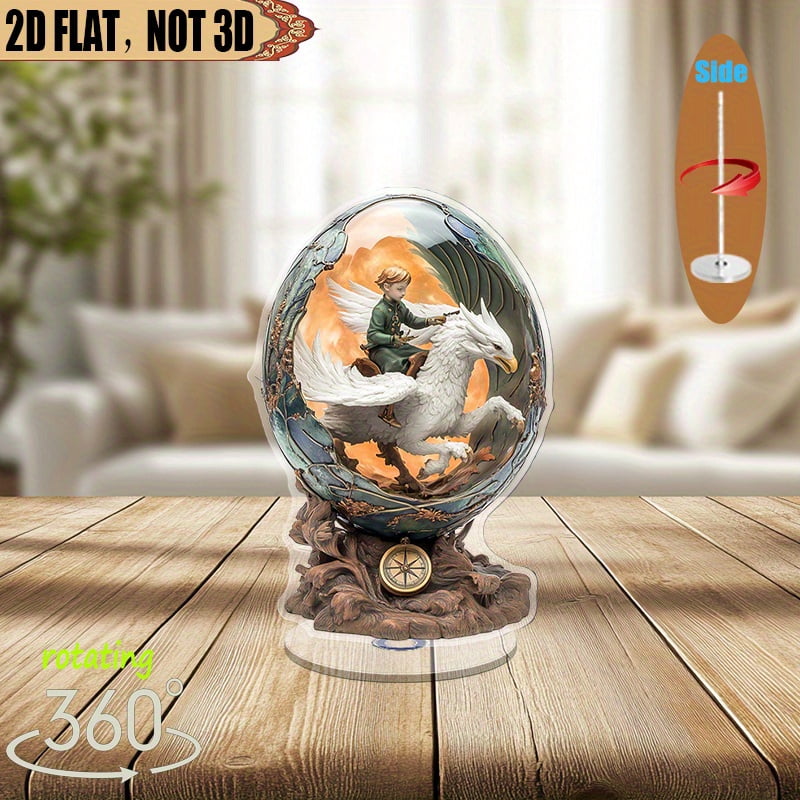 1pc 2d flat Rotating acrylic tabletop display featuring a hand-blown ...
