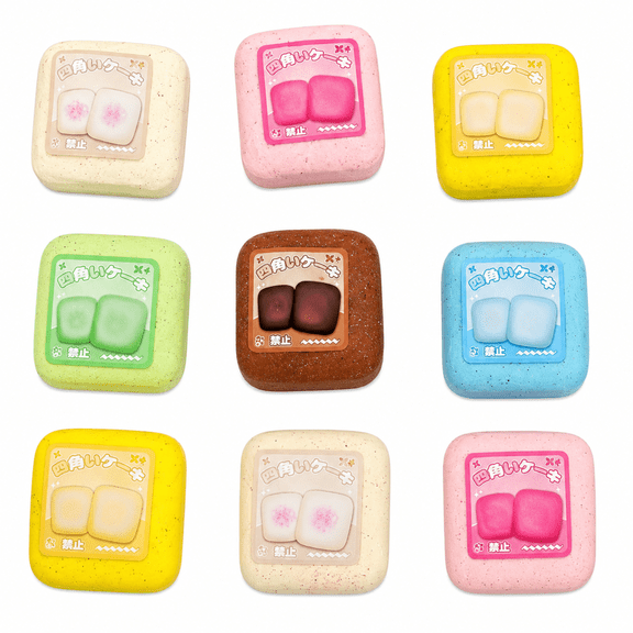 1pc 2in Square Cake Slow Rising Sponge Squishy Toys, Soft PU Foam Stress Relief Ball, Random Color Squeeze Fidget for Desk Office Anxiety Relief Home Fun