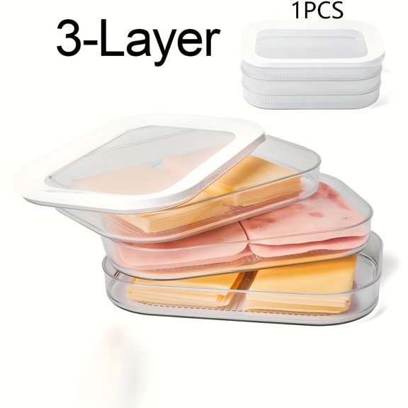 1pc 2pc Stackable Food Storage Container Set with Lid - Freezer Safe, Multi-Purpose Kitchen Organizer for Lunch Meat, Turkey and Cold Cuts - Ideal Refrigerator Organization Tool