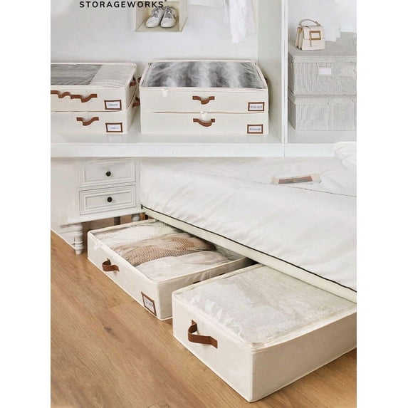 1pc/2pcs/3pcs/4pcs Bed Bottom Storage Box, Household Clothes, Blankets ...