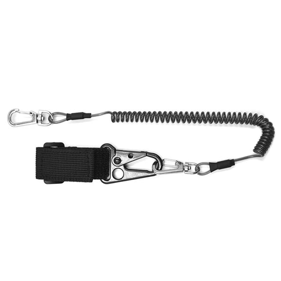 1pc/2pcs Fishing Poles Tether with Coiled Lanyard Fishing Casting Rods Holder Belt Tie Metal Buckles Straps