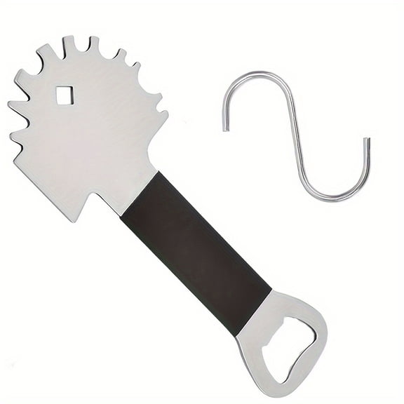 1pc/2pcs Grill Floss Cleaning Tool, Bristle-Free Metal Grill & Griddle Scraper, Includes Bottle Opener, Barbeque Brush, Substitute, BBQ Grill Addition
